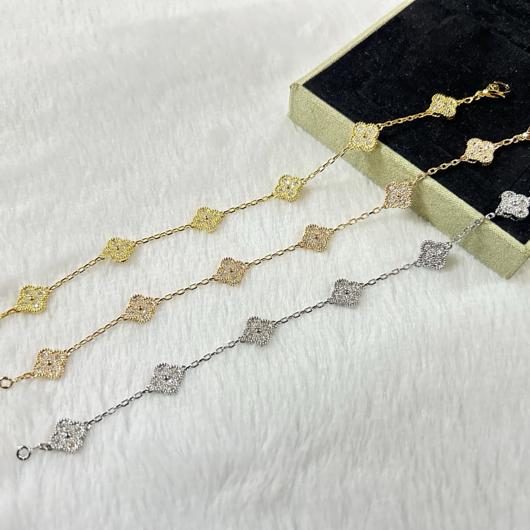 [Sprite Jewelry]New CLOVER 6 MOTIF DIAMOND BRACELET