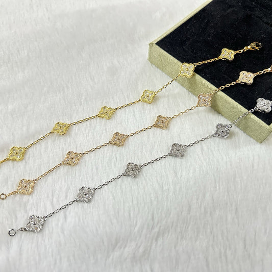 [Sprite Jewelry]New CLOVER 6 MOTIF DIAMOND BRACELET