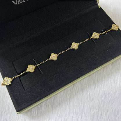 [Sprite Jewelry]New CLOVER 6 MOTIF DIAMOND BRACELET