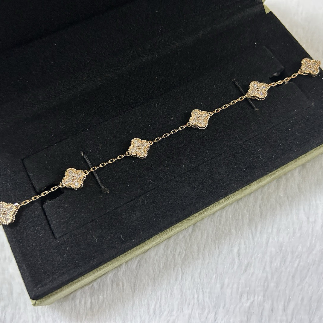 [Sprite Jewelry]New CLOVER 6 MOTIF DIAMOND BRACELET
