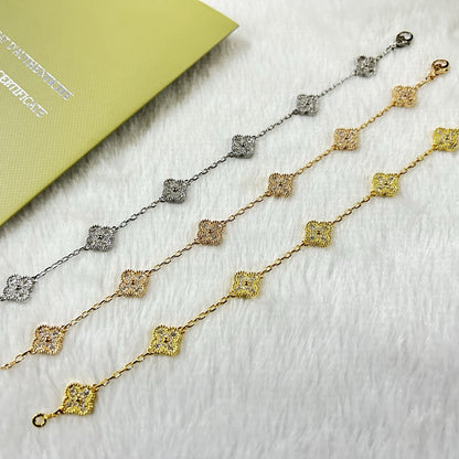 [Sprite Jewelry]New CLOVER 6 MOTIF DIAMOND BRACELET