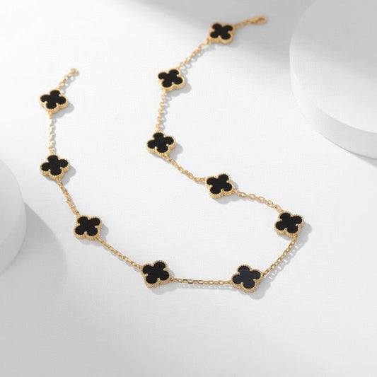 ¡®Sprite Jewelry¡¯CLOVER 10 MOTIFS ONYX NECKLACE