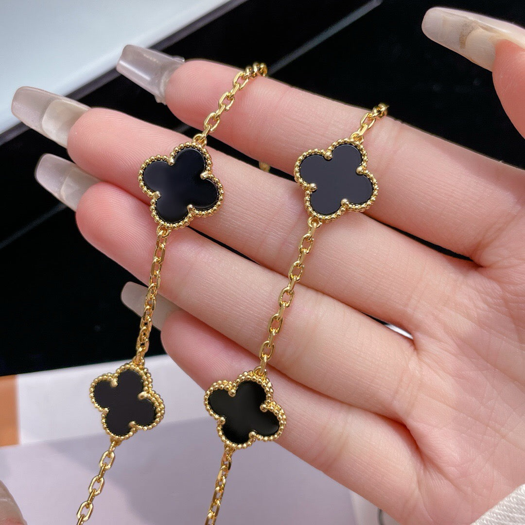 ¡®Sprite Jewelry¡¯CLOVER 10 MOTIFS ONYX NECKLACE