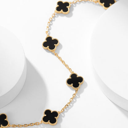 ¡®Sprite Jewelry¡¯CLOVER 10 MOTIFS ONYX NECKLACE