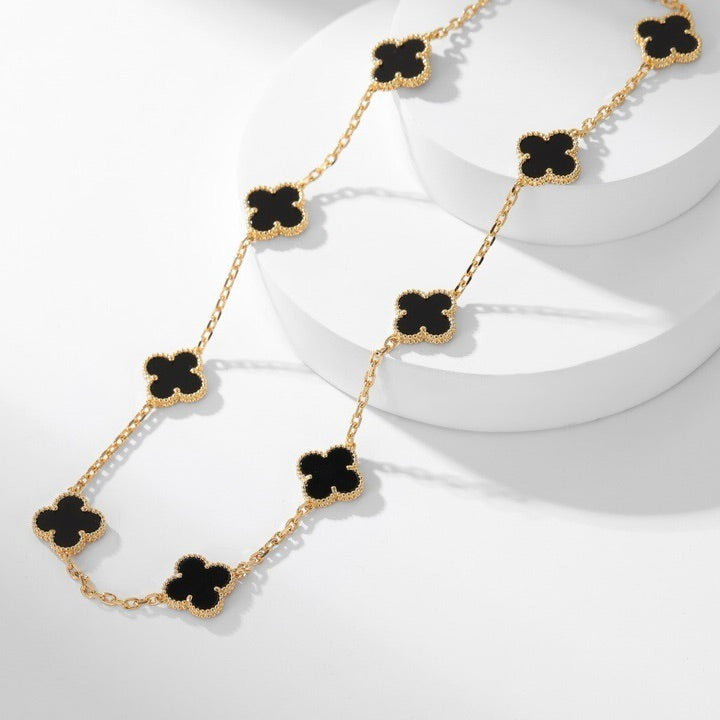 ¡®Sprite Jewelry¡¯CLOVER 10 MOTIFS ONYX NECKLACE