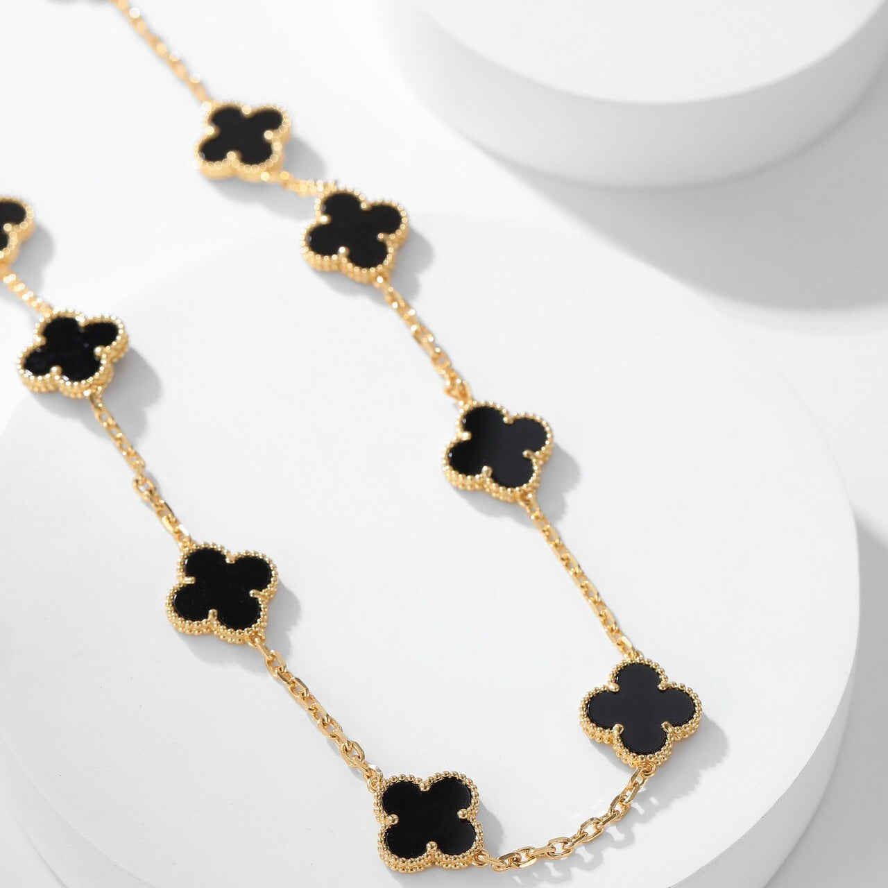 ¡®Sprite Jewelry¡¯CLOVER 10 MOTIFS ONYX NECKLACE