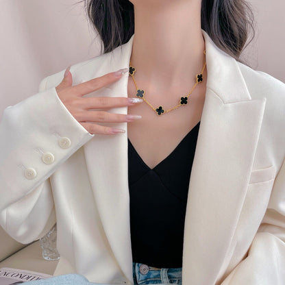 ¡®Sprite Jewelry¡¯CLOVER 10 MOTIFS ONYX NECKLACE