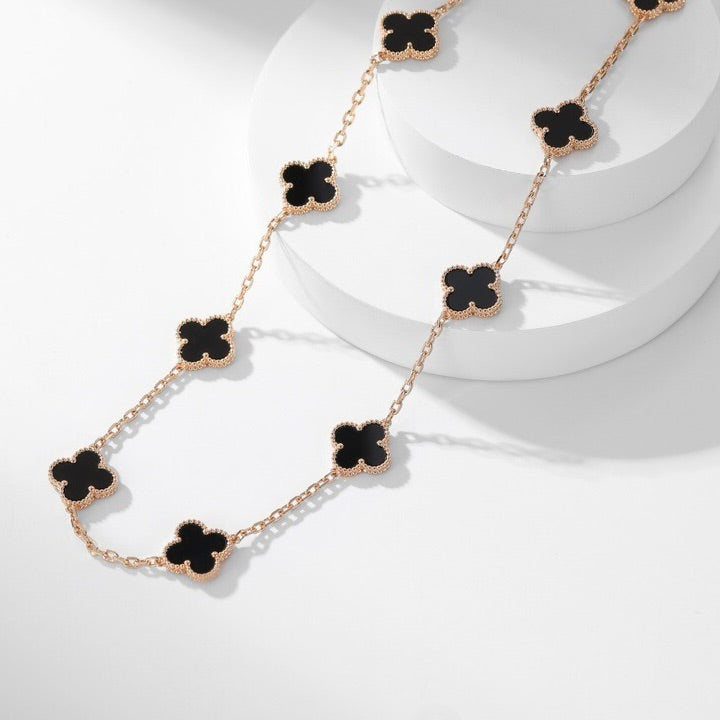 ¡®Sprite Jewelry¡¯CLOVER 10 MOTIFS ONYX NECKLACE