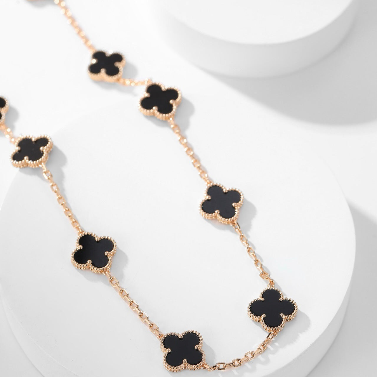 ¡®Sprite Jewelry¡¯CLOVER 10 MOTIFS ONYX NECKLACE