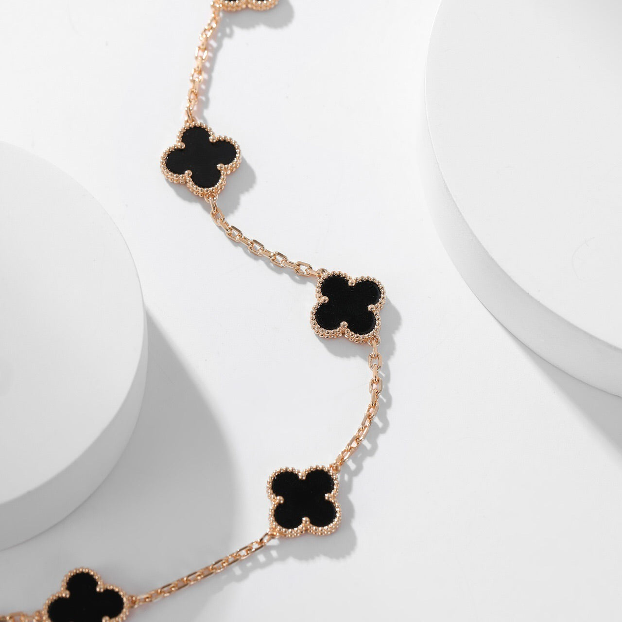 ¡®Sprite Jewelry¡¯CLOVER 10 MOTIFS ONYX NECKLACE