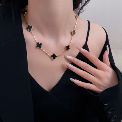 ¡®Sprite Jewelry¡¯CLOVER 10 MOTIFS ONYX NECKLACE