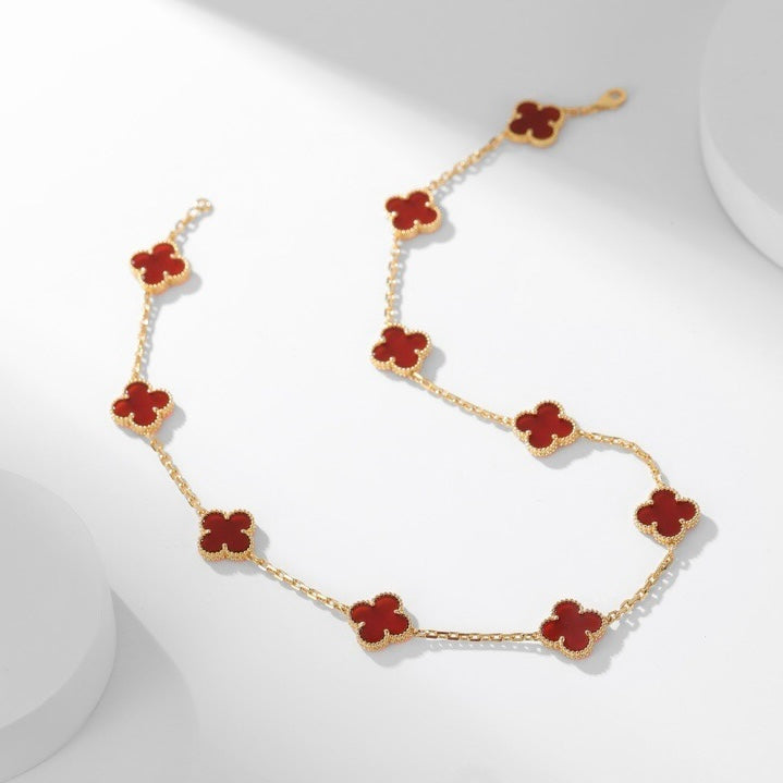 ¡®Sprite Jewelry¡¯CLOVER 10 MOTIFS CARNELIAN NECKLACE