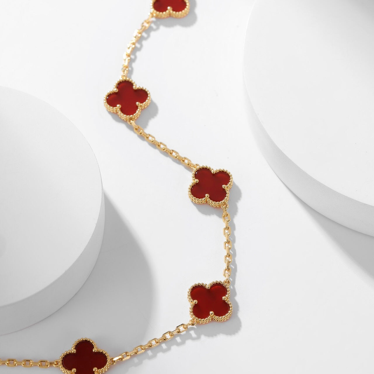 ¡®Sprite Jewelry¡¯CLOVER 10 MOTIFS CARNELIAN NECKLACE