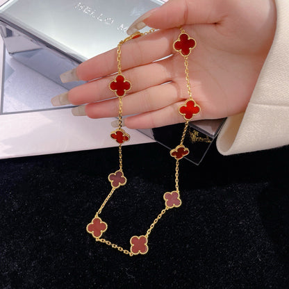 ¡®Sprite Jewelry¡¯CLOVER 10 MOTIFS CARNELIAN NECKLACE