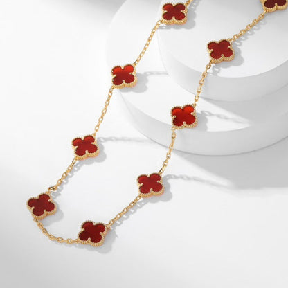 ¡®Sprite Jewelry¡¯CLOVER 10 MOTIFS CARNELIAN NECKLACE