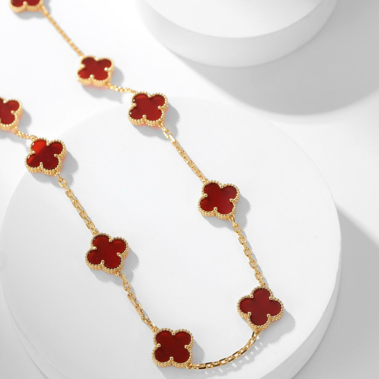 ¡®Sprite Jewelry¡¯CLOVER 10 MOTIFS CARNELIAN NECKLACE