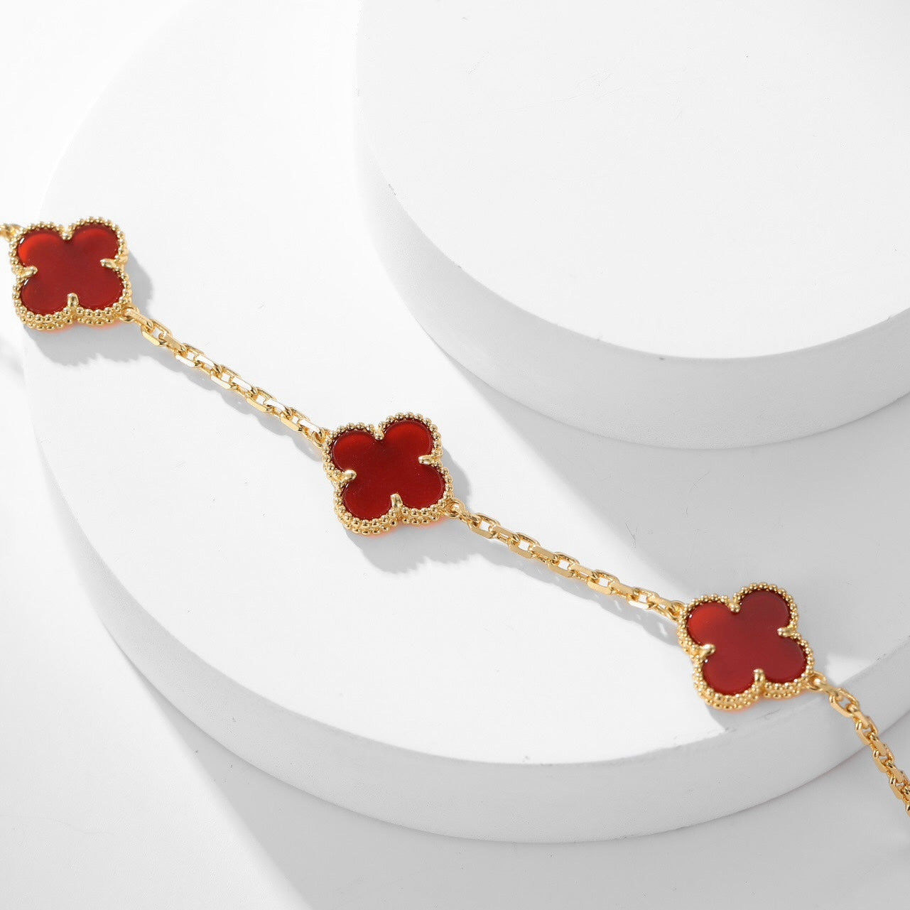 ¡®Sprite Jewelry¡¯CLOVER 10 MOTIFS CARNELIAN NECKLACE