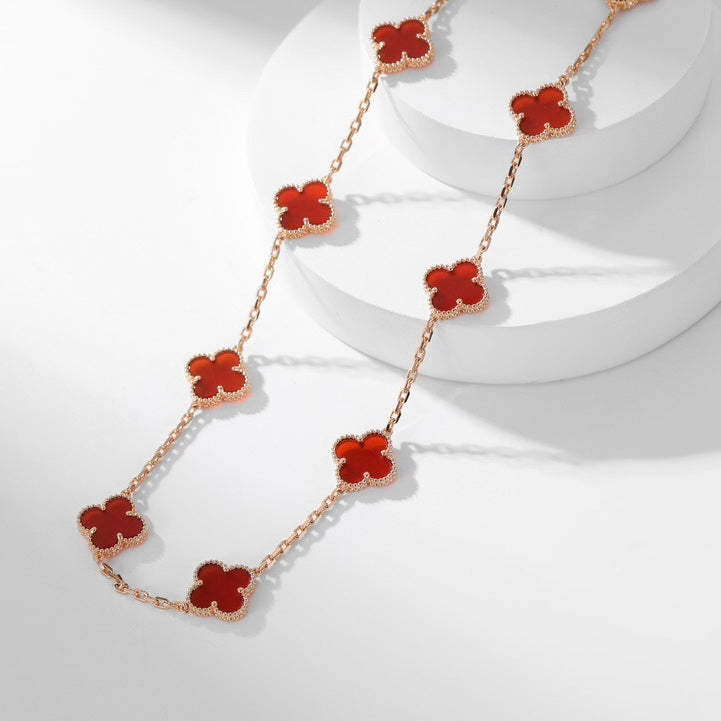 ¡®Sprite Jewelry¡¯CLOVER 10 MOTIFS CARNELIAN NECKLACE