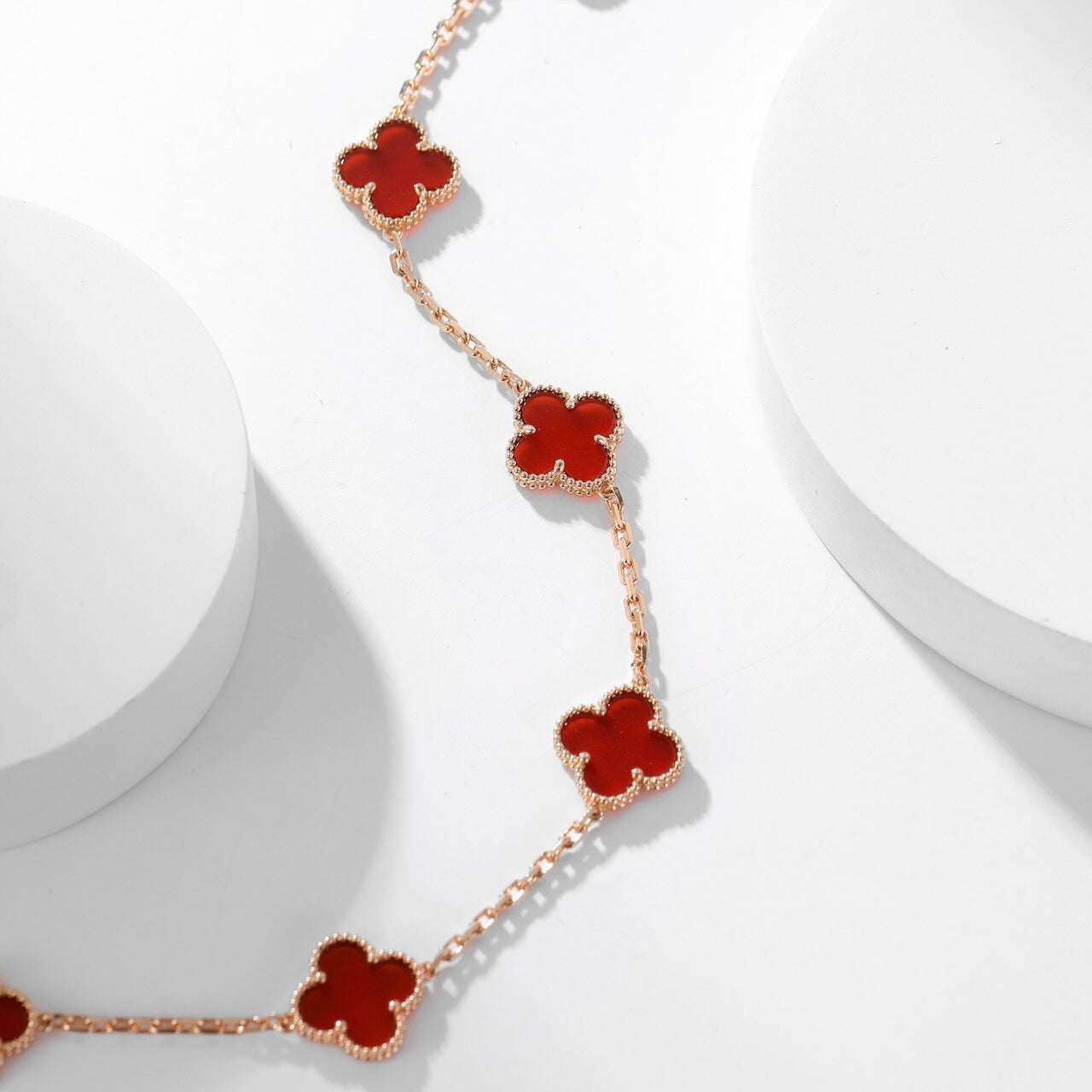 ¡®Sprite Jewelry¡¯CLOVER 10 MOTIFS CARNELIAN NECKLACE