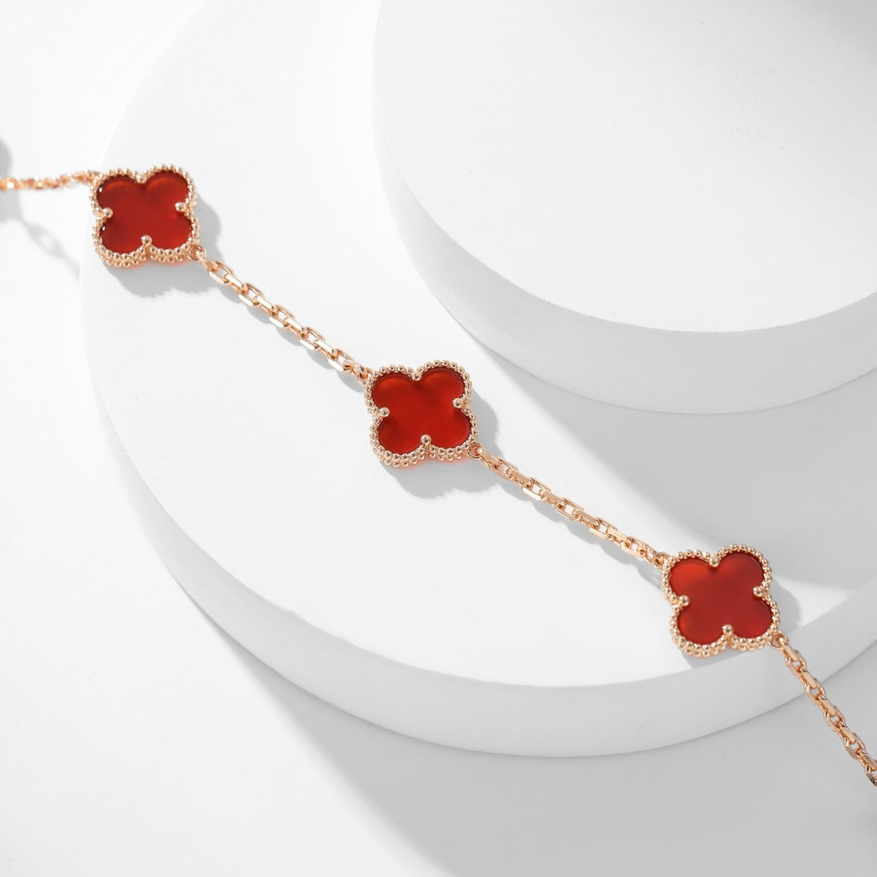 ¡®Sprite Jewelry¡¯CLOVER 10 MOTIFS CARNELIAN NECKLACE