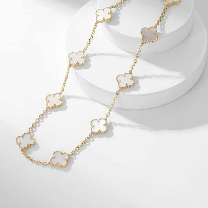 ¡®Sprite Jewelry¡¯CLOVER 10 MOTIFS WHITE MOTHER OF PEARL NECKLACE