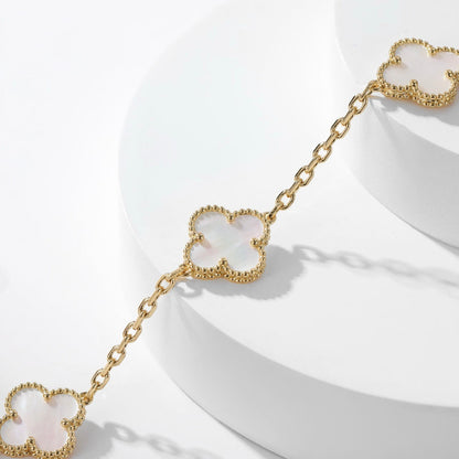 ¡®Sprite Jewelry¡¯CLOVER 10 MOTIFS WHITE MOTHER OF PEARL NECKLACE