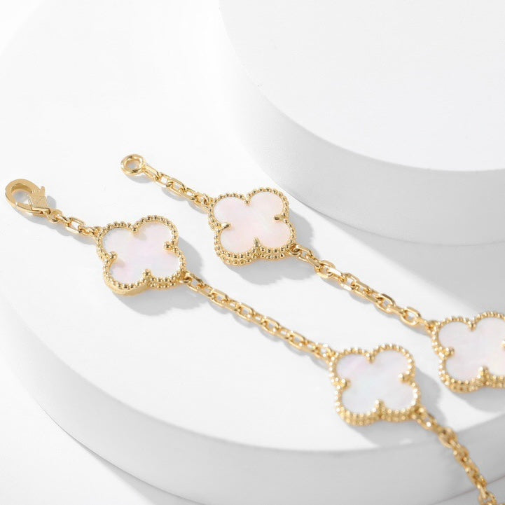 ¡®Sprite Jewelry¡¯CLOVER 10 MOTIFS WHITE MOTHER OF PEARL NECKLACE
