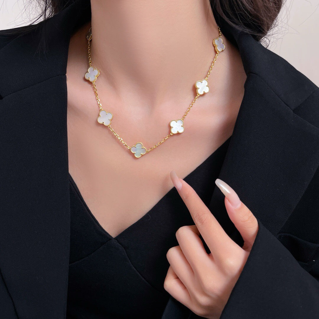 ¡®Sprite Jewelry¡¯CLOVER 10 MOTIFS WHITE MOTHER OF PEARL NECKLACE