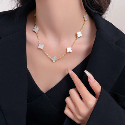 ¡®Sprite Jewelry¡¯CLOVER 10 MOTIFS WHITE MOTHER OF PEARL NECKLACE