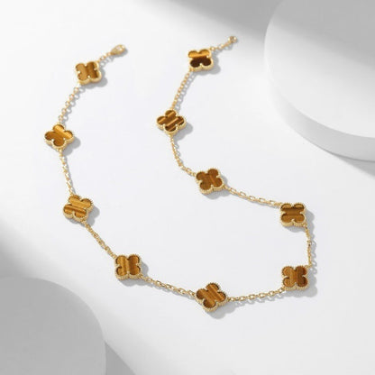 ¡®Sprite Jewelry¡¯CLOVER 10 MOTIFS TIGER EYE NECKLACE
