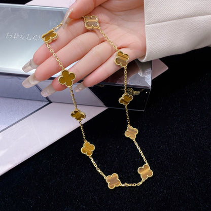 ¡®Sprite Jewelry¡¯CLOVER 10 MOTIFS TIGER EYE NECKLACE