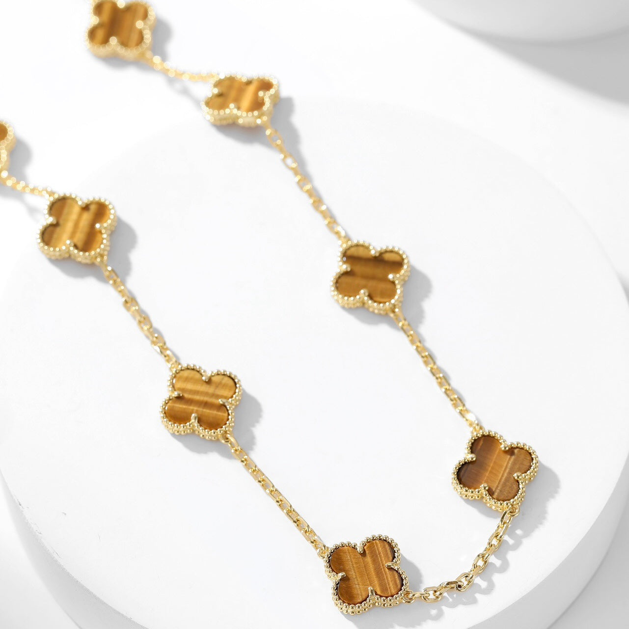 ¡®Sprite Jewelry¡¯CLOVER 10 MOTIFS TIGER EYE NECKLACE