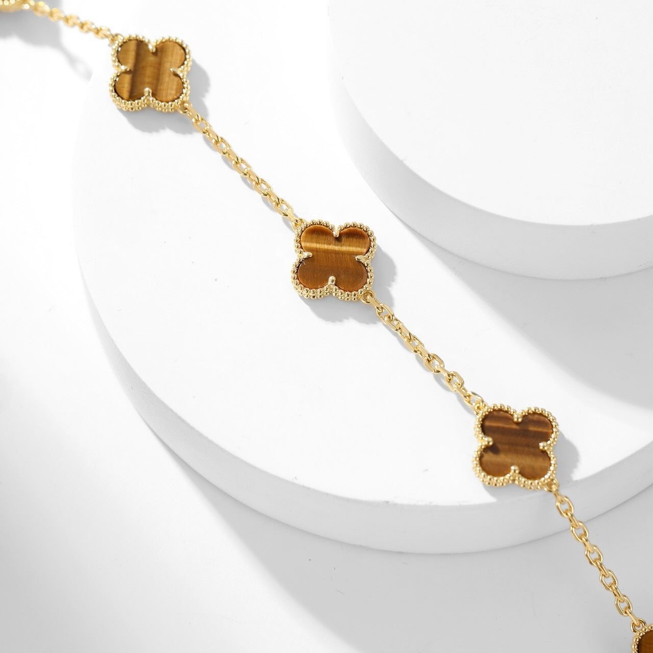 ¡®Sprite Jewelry¡¯CLOVER 10 MOTIFS TIGER EYE NECKLACE