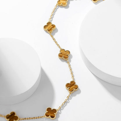 ¡®Sprite Jewelry¡¯CLOVER 10 MOTIFS TIGER EYE NECKLACE