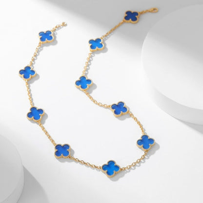 ¡®Sprite Jewelry¡¯CLOVER 10 MOTIFS BLUE AGATE NECKLACE