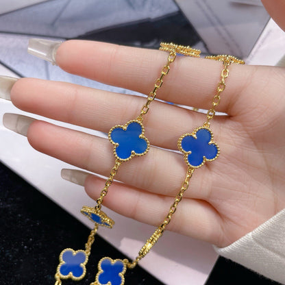 ¡®Sprite Jewelry¡¯CLOVER 10 MOTIFS BLUE AGATE NECKLACE
