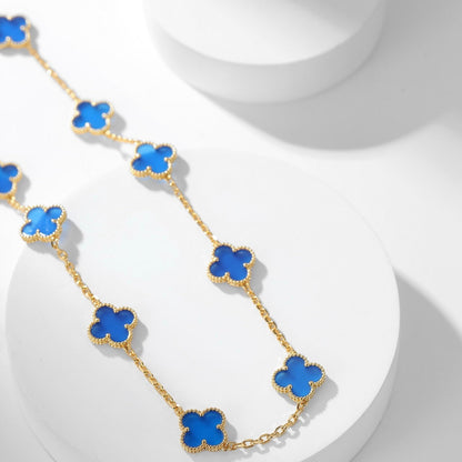 ¡®Sprite Jewelry¡¯CLOVER 10 MOTIFS BLUE AGATE NECKLACE