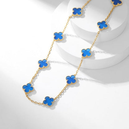 ¡®Sprite Jewelry¡¯CLOVER 10 MOTIFS BLUE AGATE NECKLACE