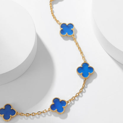 ¡®Sprite Jewelry¡¯CLOVER 10 MOTIFS BLUE AGATE NECKLACE