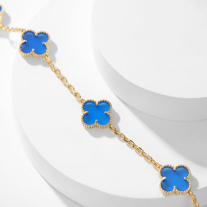 ¡®Sprite Jewelry¡¯CLOVER 10 MOTIFS BLUE AGATE NECKLACE