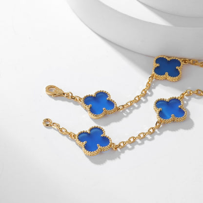 ¡®Sprite Jewelry¡¯CLOVER 10 MOTIFS BLUE AGATE NECKLACE