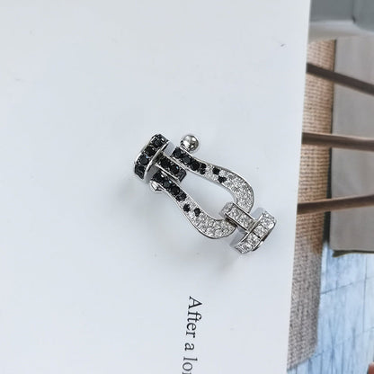 ¡®Sprite Jewelry¡¯FORCE LARGE HORSESHOE BLACK WHITE DIAMOND BRACELET ROSE GOLD
