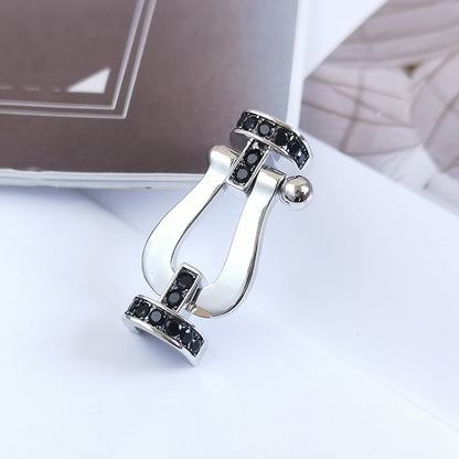 ¡®Sprite Jewelry¡¯FORCE LARGE HORSESHOE BLACK DIAMOND BRACELET SILVER