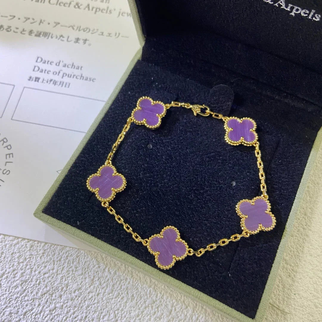 [Sprite Jewelry]New  CLOVER 5 MOTIF VIOLET BRACELET COLLECTION