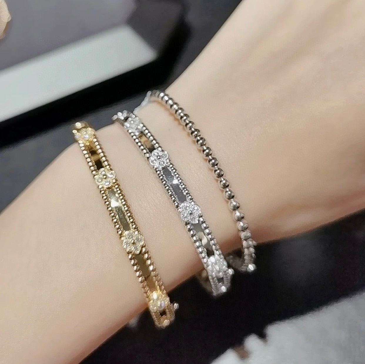 ¡®Sprite Jewelry¡¯CLOVER BRACELET 4MM DIAMONDS