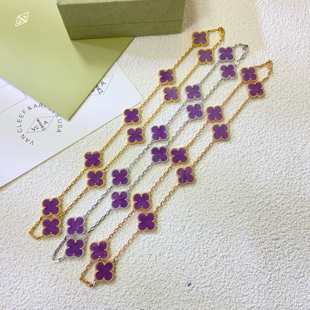 ¡®Sprite Jewelry¡¯CLOVER 10 MOTIFS  PURPLE VIOLET  NECKLACE