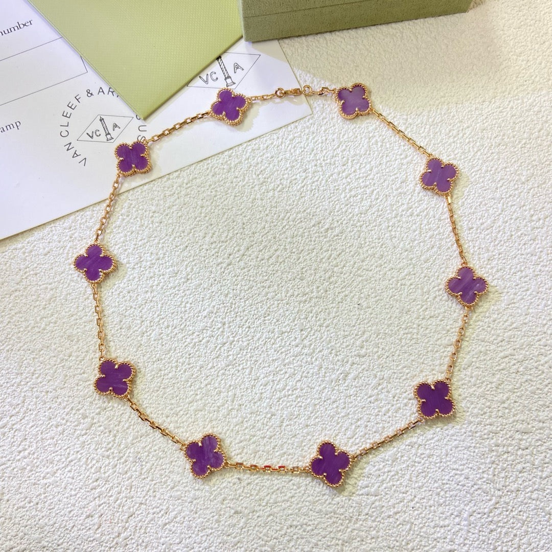 ¡®Sprite Jewelry¡¯CLOVER 10 MOTIFS  PURPLE VIOLET  NECKLACE