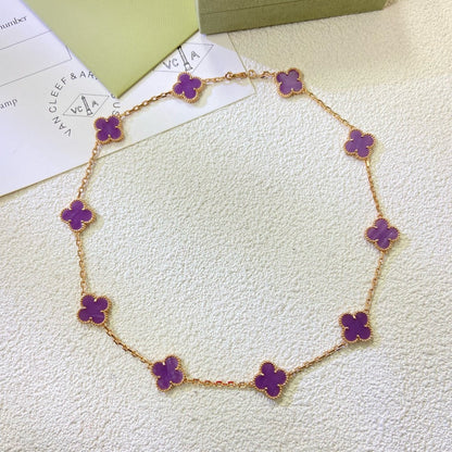 ¡®Sprite Jewelry¡¯CLOVER 10 MOTIFS  PURPLE VIOLET  NECKLACE