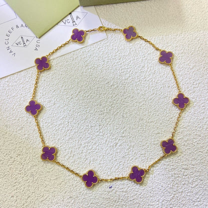 ¡®Sprite Jewelry¡¯CLOVER 10 MOTIFS  PURPLE VIOLET  NECKLACE