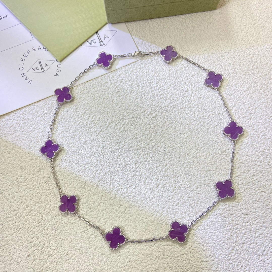 ¡®Sprite Jewelry¡¯CLOVER 10 MOTIFS  PURPLE VIOLET  NECKLACE